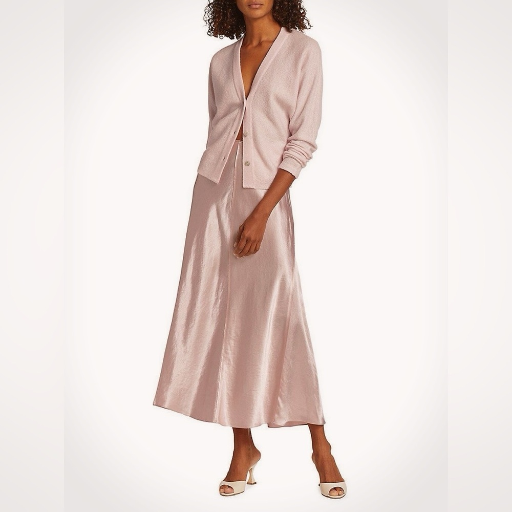 Vince Paneled Satin Slip Skirt